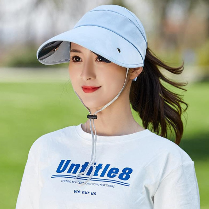 Women's Retractable UV Protection Sun Visor Summer Hat